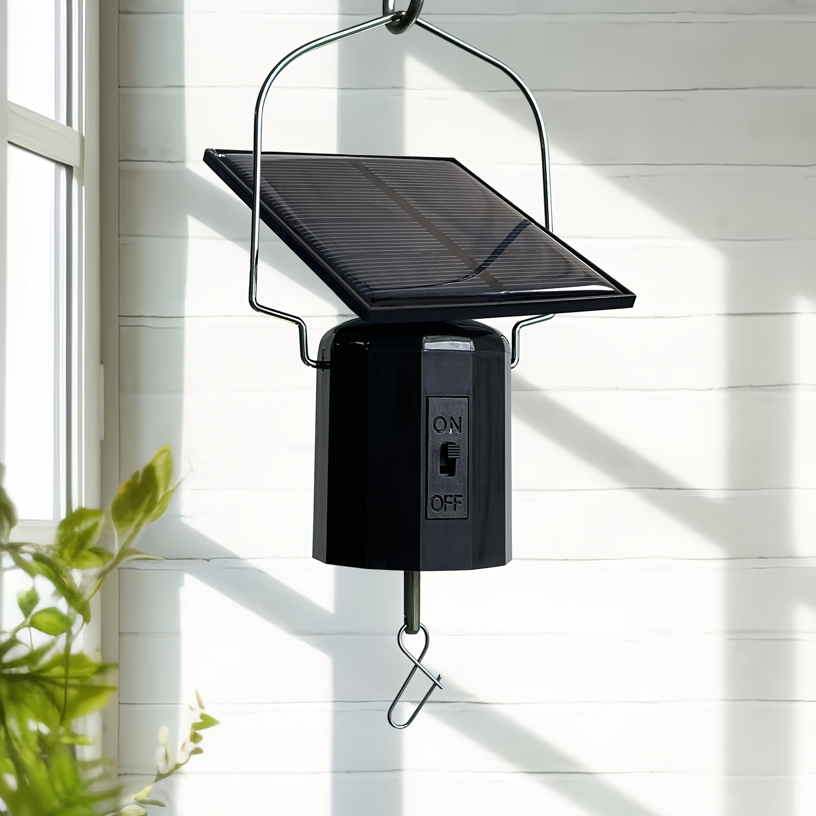TEMU Solar-powered Wind Spinner With Hook, A Rotating Outdoor Decoration For Wind Chimes, Suitable For Halloween And Christmas