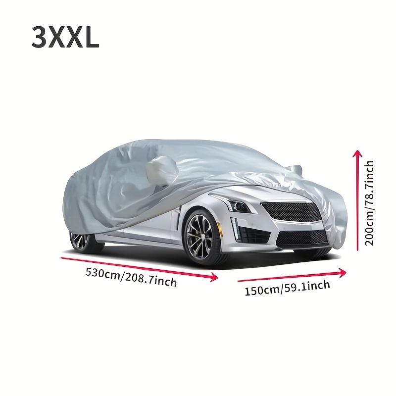 1pc housse de universelle étanche - protection extérieure les uv, pluie, poussière et résistante aux hautes températures, matériau peva de haute qualité, protection toutes pour , anti-poussière, argenté, accessoires auto détails 13