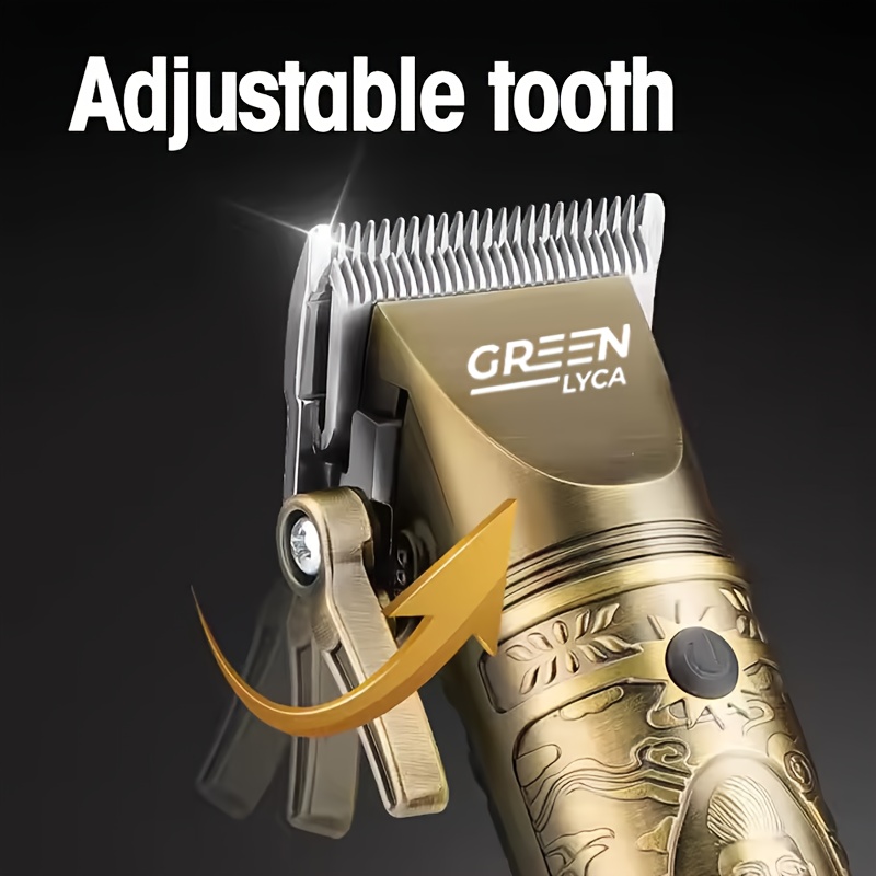 Charge rapide avec USB-C, affichage numérique, qualité rétro dorée, tondeuse à cheveux sans fil, longue autonomie, tondeuse professionnelle pour hommes avec câble de charge et planche de guidage, outil de soin personnel, structure durable, cadeau de vacances