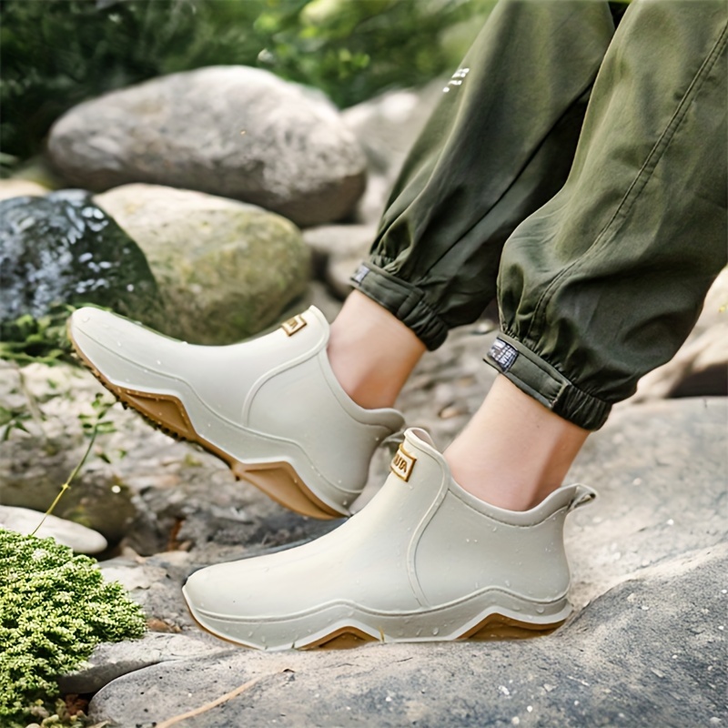 

Men's Trendy Rain Boots, Non-slip Wear-resistant Waterproof Rain Shoes For Outdoor Working Fishing