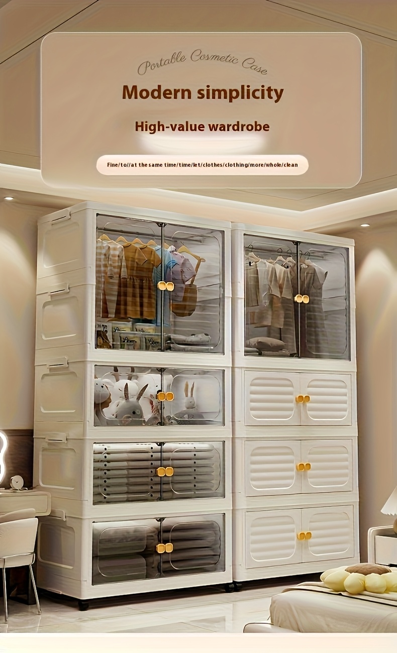 armario almacenamiento plegable resistencia organizador - Temu Mexico, image size:790x1300