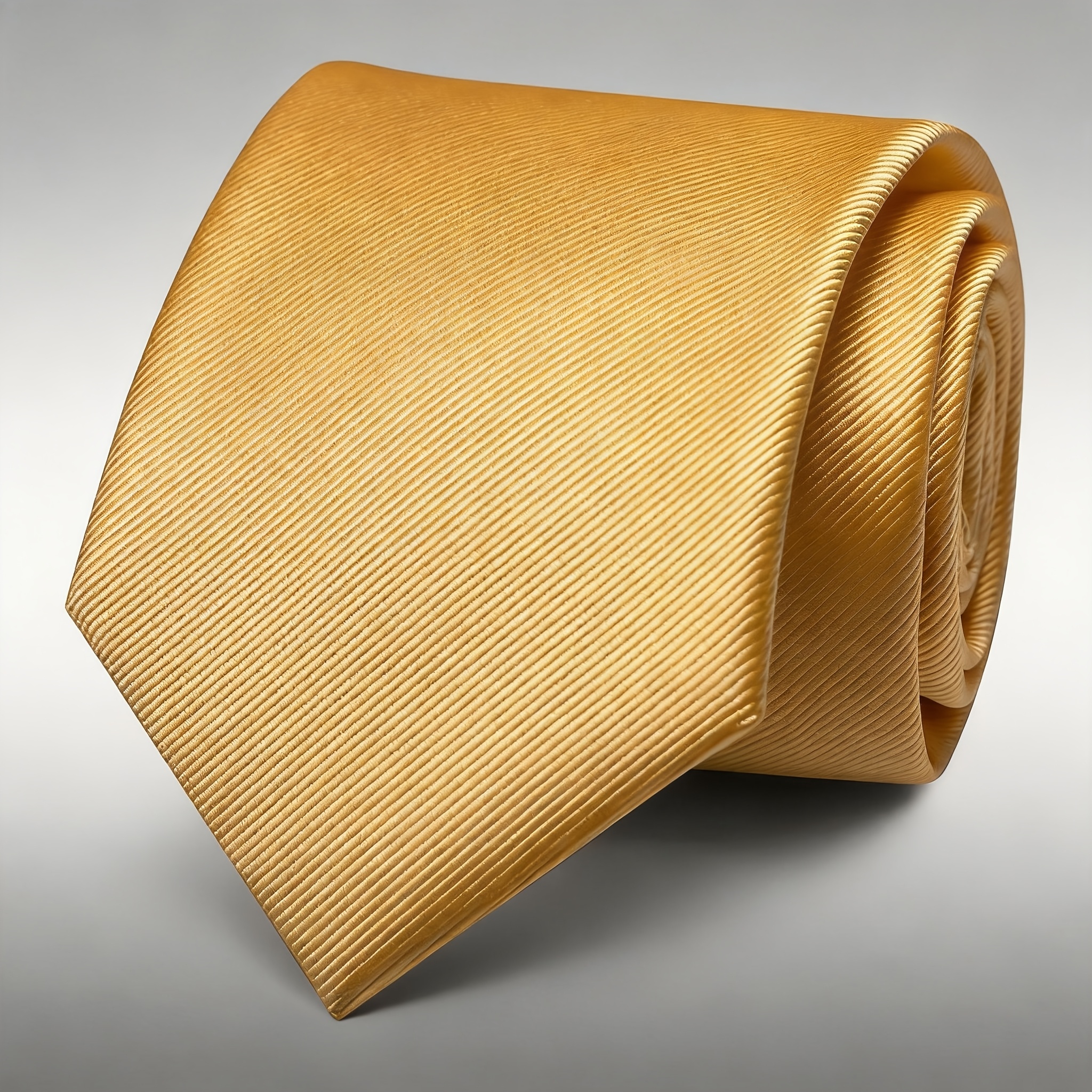 Men's Solid Mustard Golden Satin Necktie