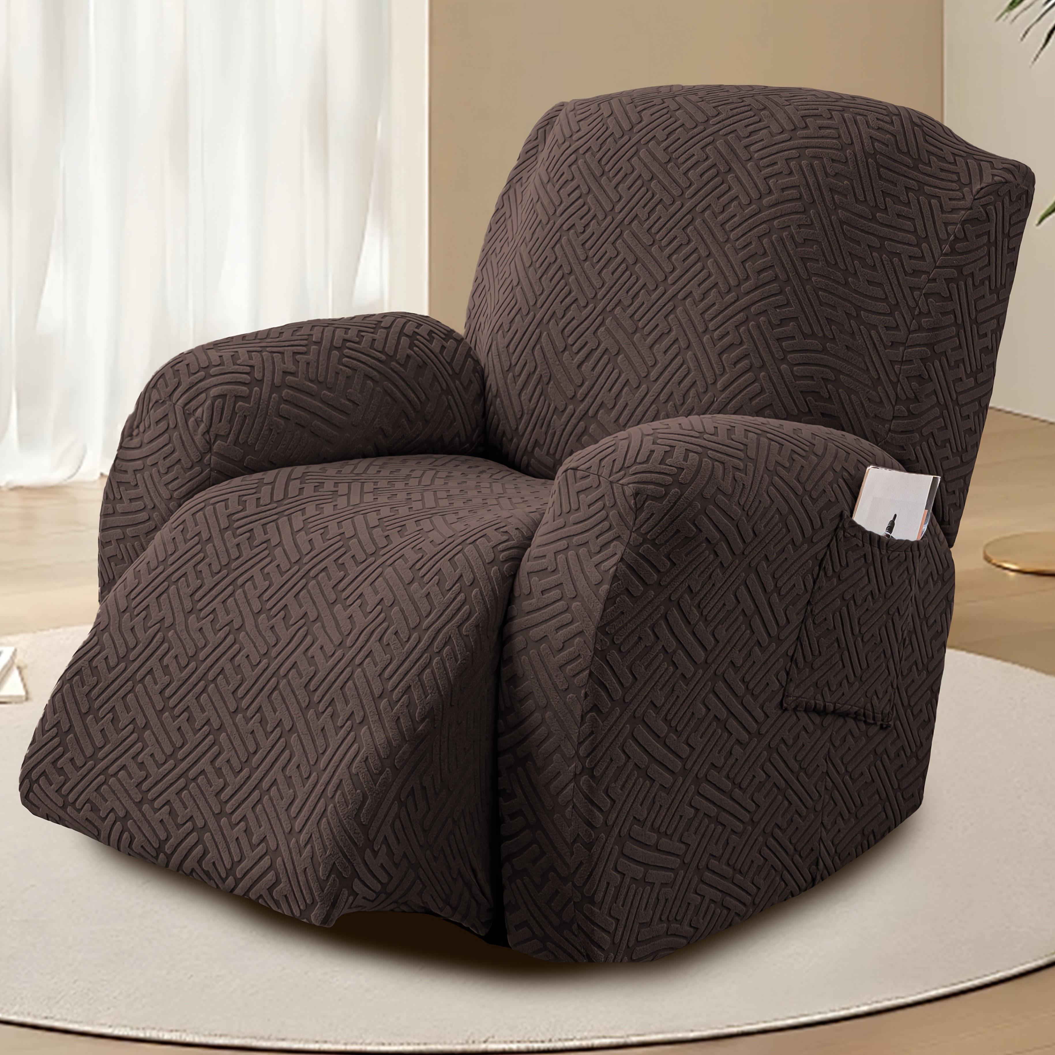 TEMU 1-seat 2026 New Recliner Slipcovers, Stretch Recliner Slipcover With Pocket, Removable, Washable, And Soft Recliner Slipchair Cover Suitable For
