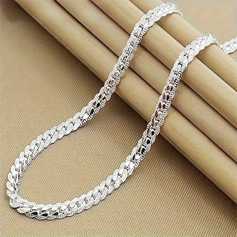 

1pc Collier Chaîne Cubaine Élégante en Relief, Bijou Tendance en Acier Inoxydable pour Femme