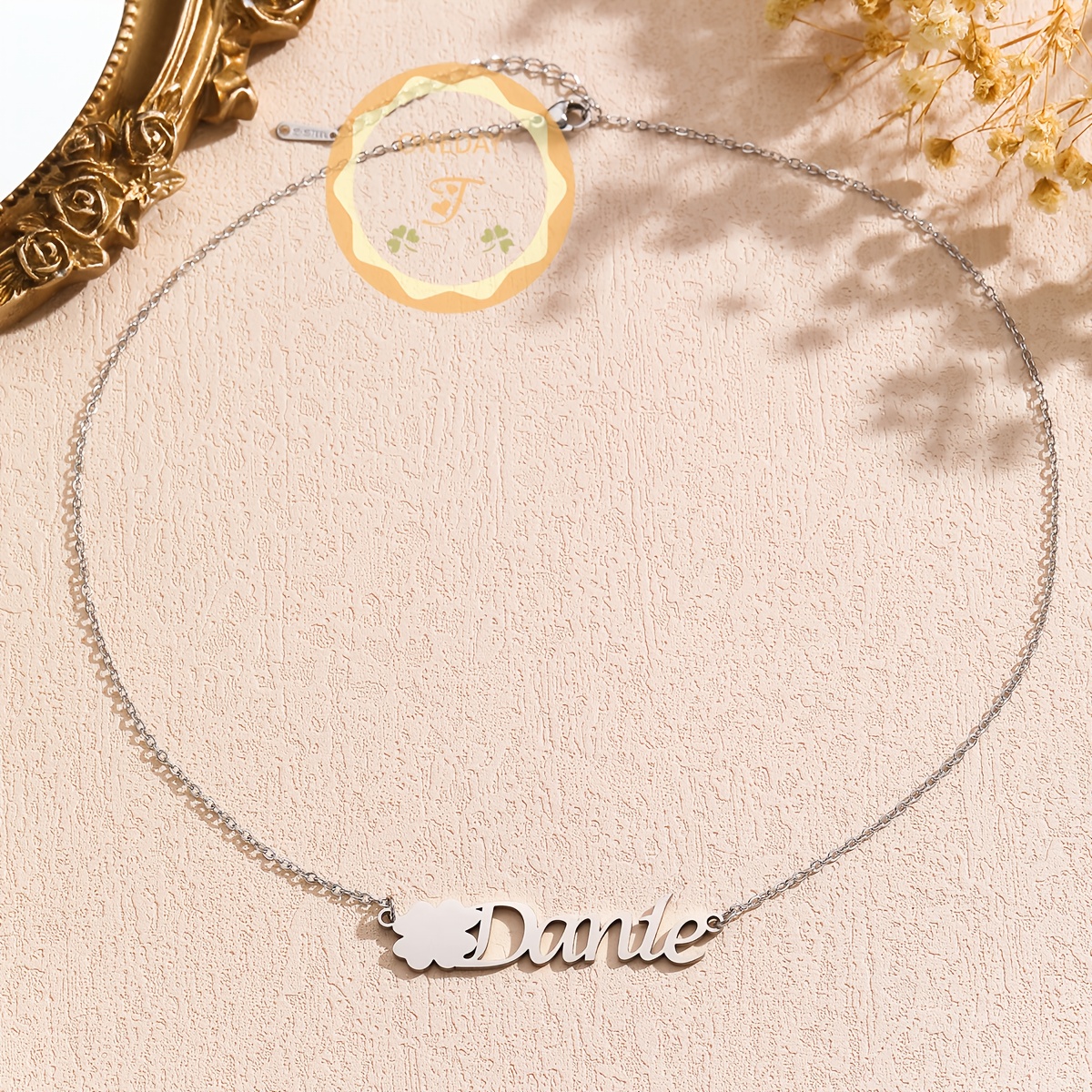 Women's Customized Floral Name Necklace, Bohemian Style