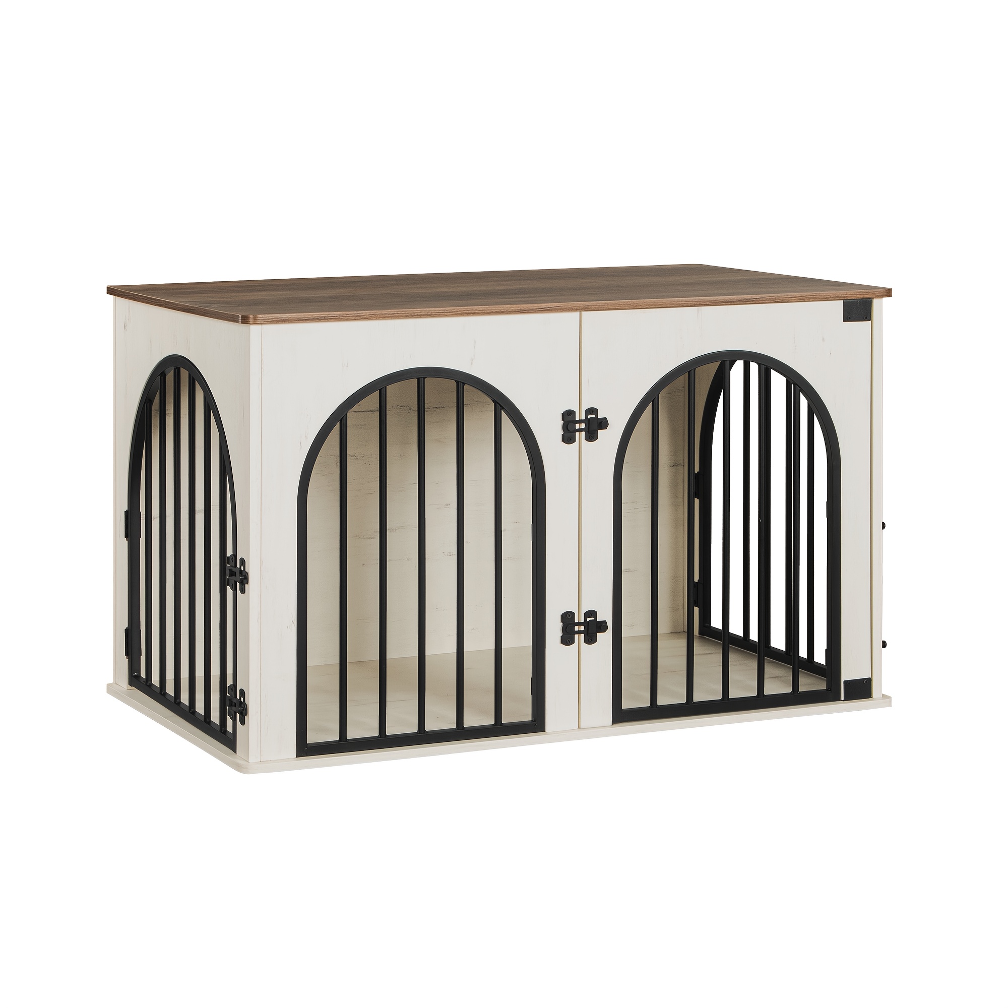 TEMU Furniture For Dog Crates, 100cm Indoor Dog Crate, Features -door Arched Entry, Contemporary Design With A Side Table, And Long-lasting,