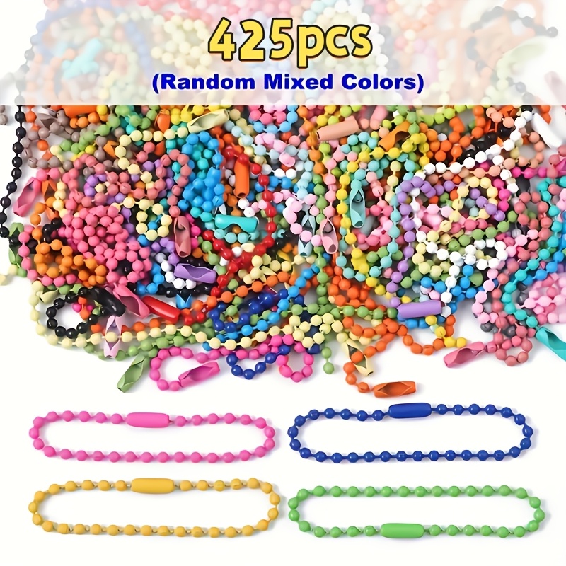TEMU 425pcs Colorful Keychain Set, Random Mixed Colors, 10cm/3.94in Length, Diy Handmade Decorative Key Ring Accessories, Christmas Keychain Gift