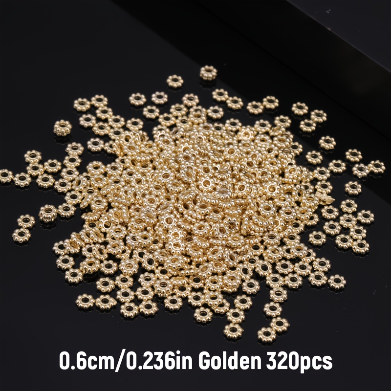 Image of 320pcs 6mm Random Mix Snowflake-shaped Spacer Beads, For Jewelry Making Bracelet Necklace Keychain Additions Handmade Materials