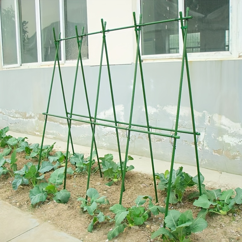 10pcs climbing plant garden stakes durable plastic and steel tubes suitable for tomatoes   grapes essential lawn care tool