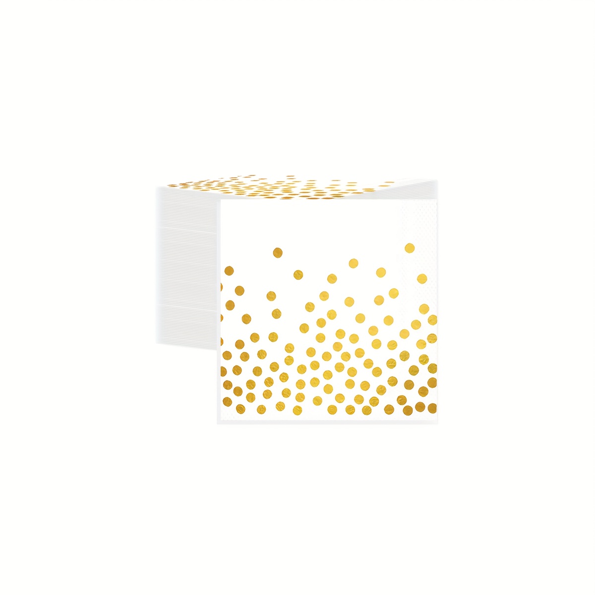 Image of 20pcs 3333cm White And Golden Decorative Disposable Napkins, Golden Polka Dot Theme Serviettes, Suitable For Birthday Parties, Decorative Tissues, Printed Napkins, Festivals For Halloween、christmas
