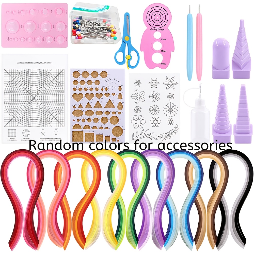 E-shop Komplette Papierquillingsets, 45 Farben 900 Streifen Papier mit Notwendigen Werkzeugen für Anfänger und Fortgeschrittene, DIY-Handwerksset zum