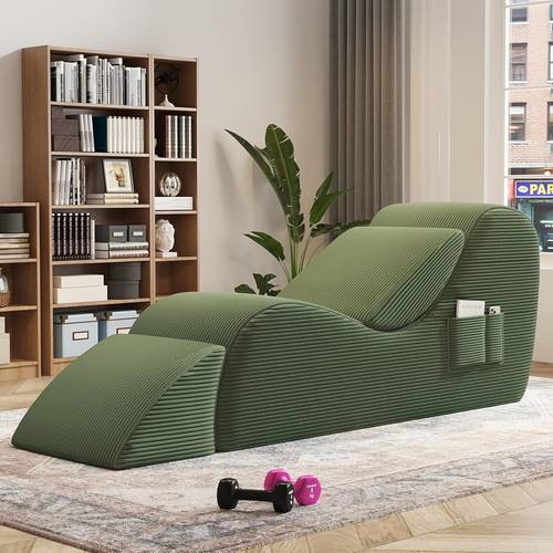 sleek chaise lounge living room sofa for yoga for stretching relaxation exercise features high quality sponge filling