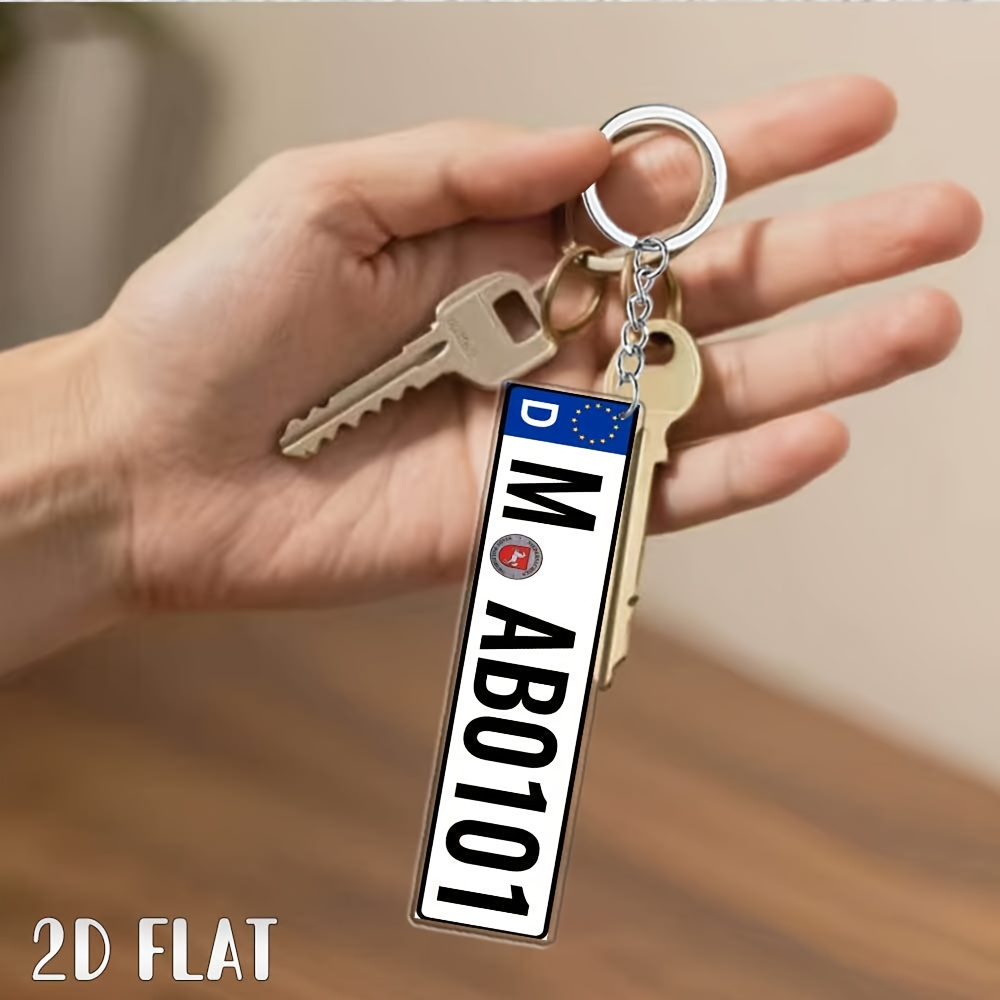 E-shop [2D Flat] [2D Flat] 1 Personalisierte Acryl-Schlüsselanhänger-Packs mit deutschem Namen, 8 * 2 cm, geeignet für Schlüssel, Rucksäcke,