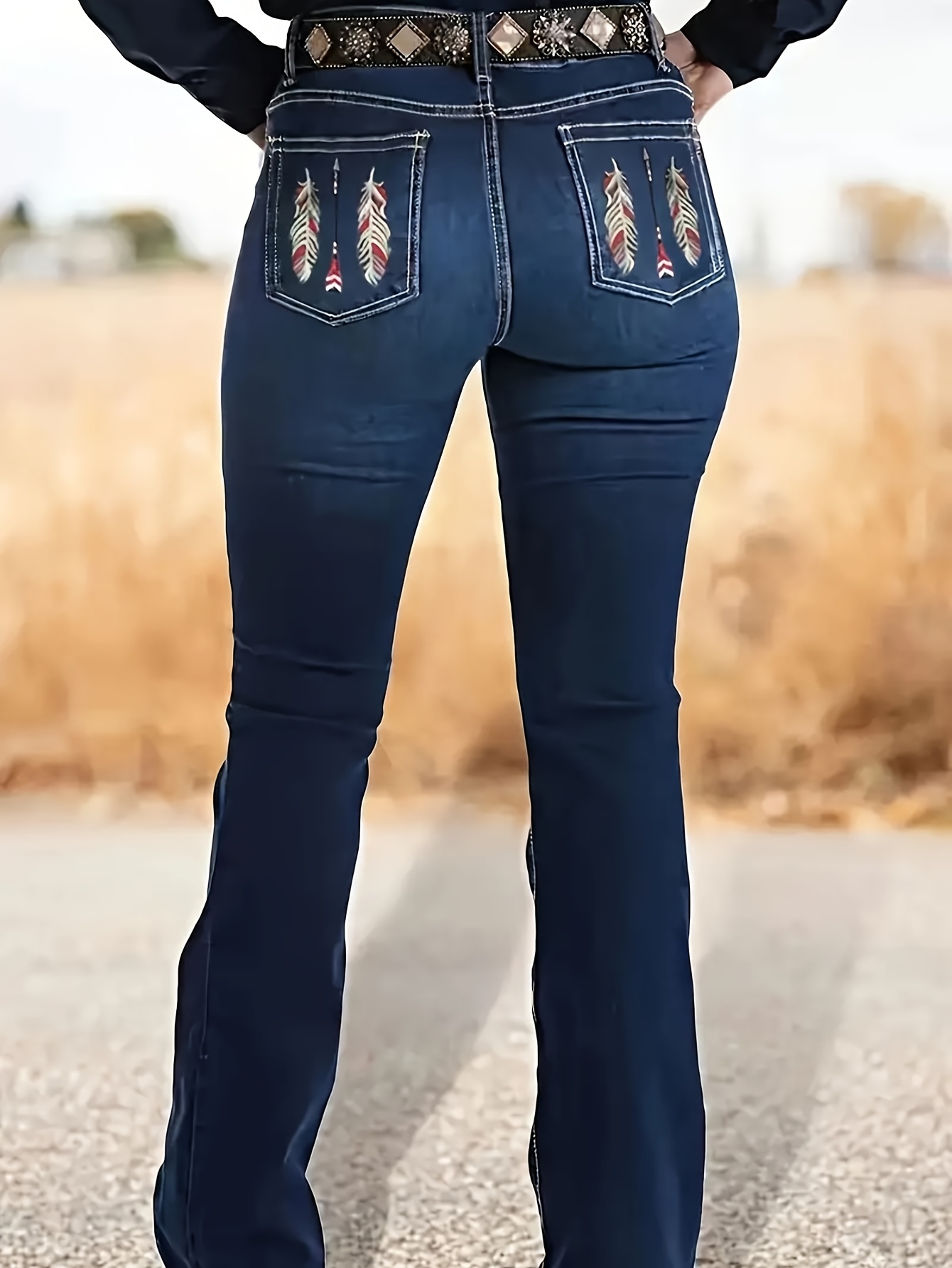 IQYU Pantalones Vaqueros Baggy Para Mujer De Los Años 90, Corte Bootcut Para Mujer, Pantalones Vaqueros De Pierna Recta, Ajustados, Pantalones Largos, Ripped Pierna Ancha, Ropa De Calle, Azul, XS