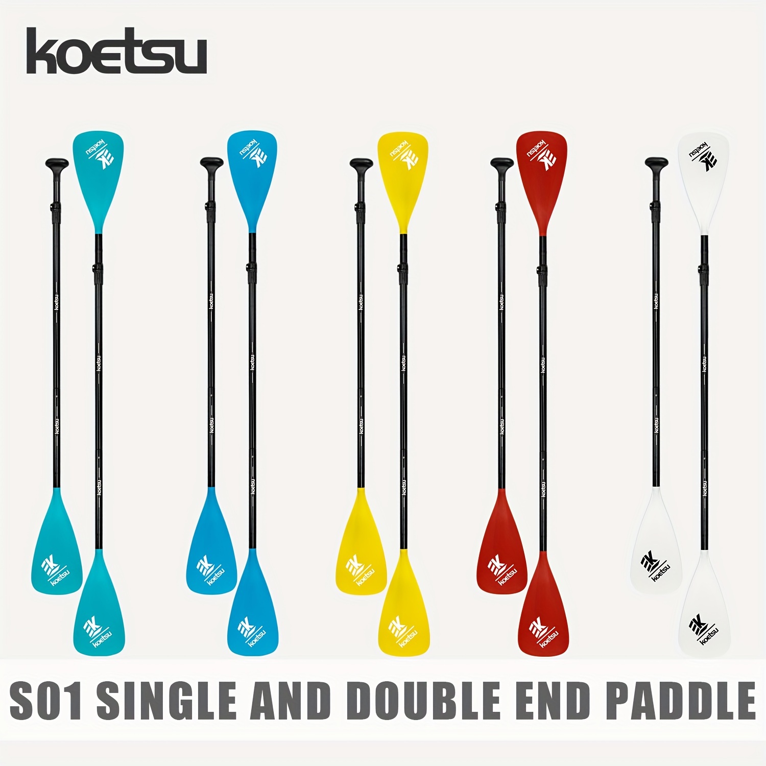 

Koetsu Versatile Aluminum Alloy Paddle Blades - Colorful, Dual- For Single Or Double Kayak Use, Surfboards & Paddleboarding