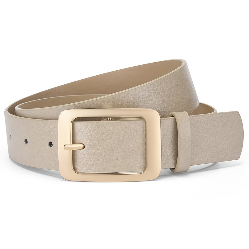E-shop 1 Stück Goldener Quadratischer Verschluss, Vintage-Optik, Casual Dekorativer Damen-PU-Weitgürtel