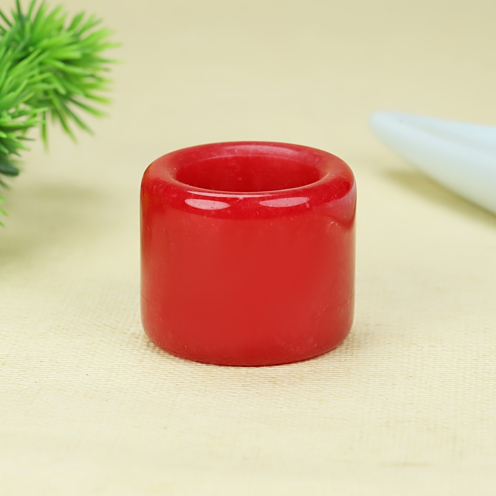 TEMU Vintage Style Red Thumb Ring For Men, Courtly Vintage Design