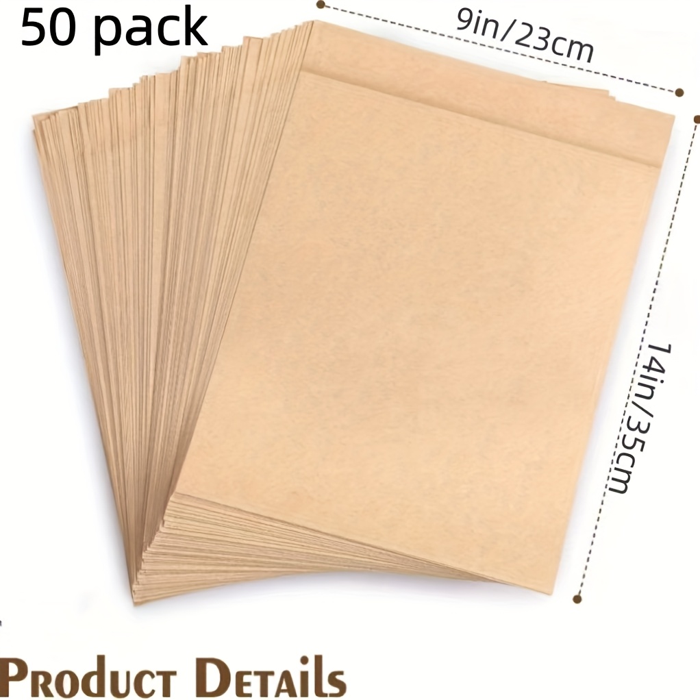 TEMU 50pcs Paper Bags, Lunch Bags - Unbleached Small Baking Paper Bags - For Snacks, Burgers, Sausages, Pastries, Donuts, Bread, Great For Food