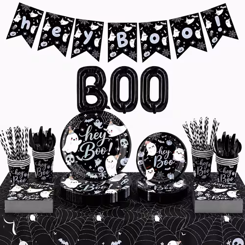 Halloween Party Tableware Set 133pcs Ghost