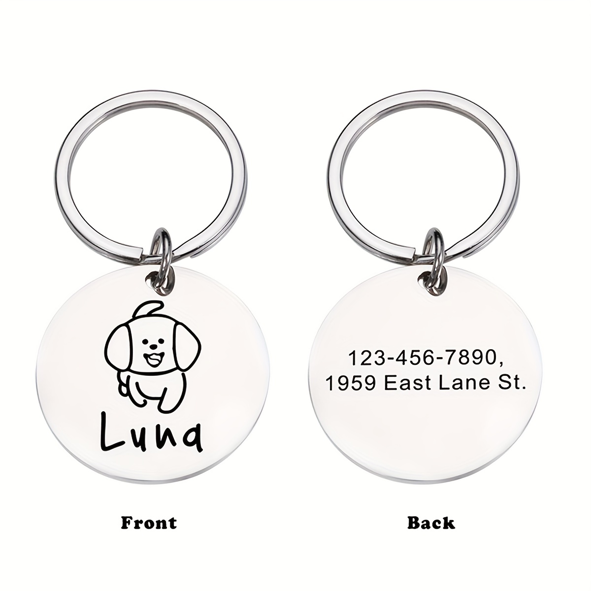 TEMU Custom Dog Id Tag, Personalized Engraved Cat And Dog Pet Anti-lost Name Collar Tag Pendant, Pet Accessory Pendant For Puppies And Kittens
