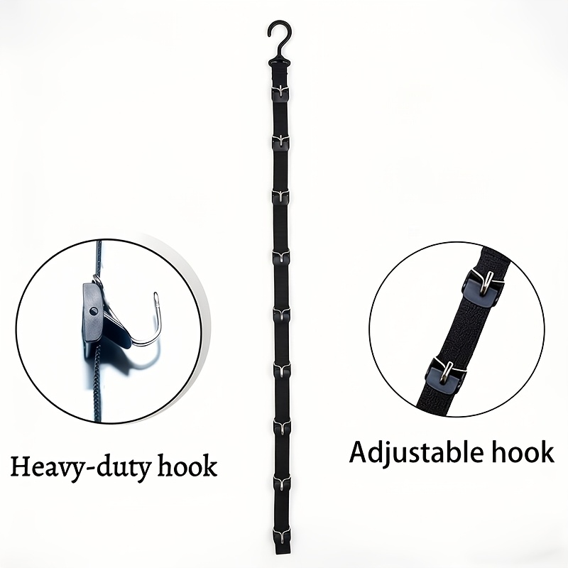 TEMU 1pc Hat Storage Lanyard With 9 Hooks, Suitable For Hats And Bags, Ideal For Entrance And Dormitories, Space-, Wardrobe Hat Hanging Magic Tool,