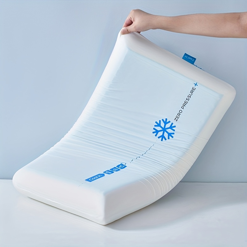 1/2pcs New High-End Ice Blue Cooling Gel Slow-Rebound Pillow, Zero Pressure Pillow for All-Night Sleep, All-Season Microfiber Pillow, Cervical Pillow, Suitable for Student Dorms, Home Bedrooms, and More