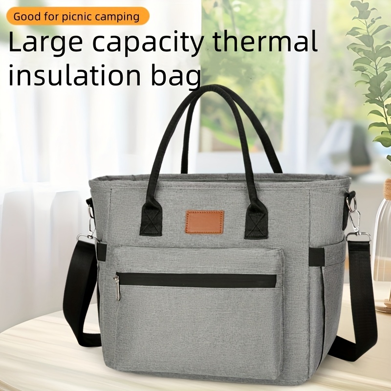 

Extra Large Capacity Portable Lunch Bag, Insulated Lunch Box Bag, Outdoor Picnic Camping Crossbody Shoulder Bag