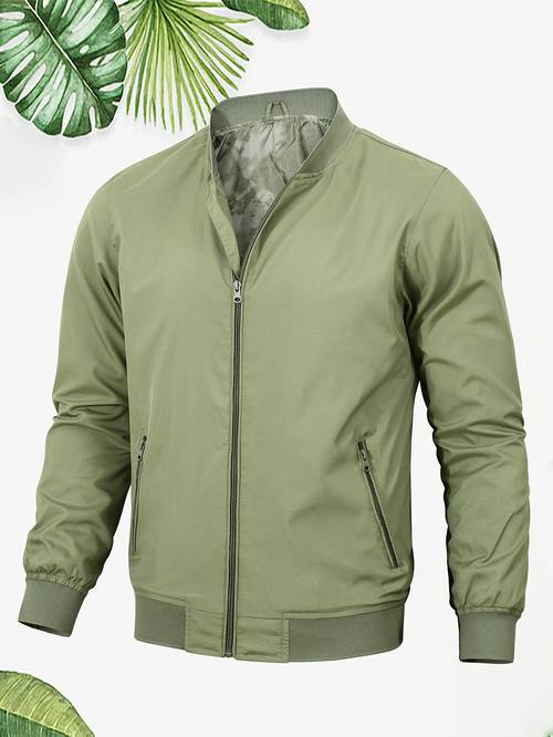 2024 spring and autumn new mens outdoor and windproof long sleeve zipper pocket with print fashion leisure sports coat
