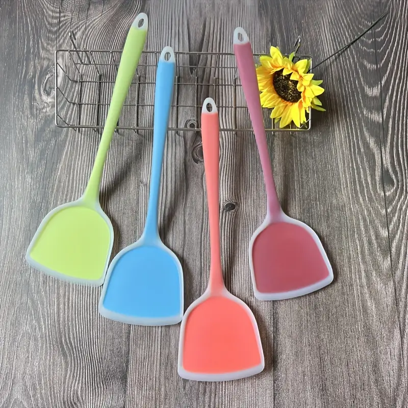 1pc heat resistant semi transparent silicone spatula with extended and handle suitable for non stick pans dishwasher safe kitchen cooking tool for stir frying eggs and fish Product details 2