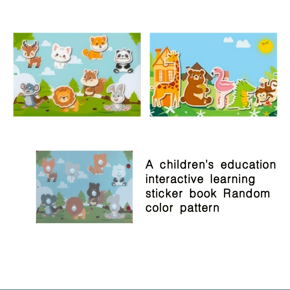 TEMU Reusable Quiet Book For Toddlers, Activity Book With Cute Animal Stickers, Matching Games, Shapes And Numbers, Preschool Educational Toy For ,