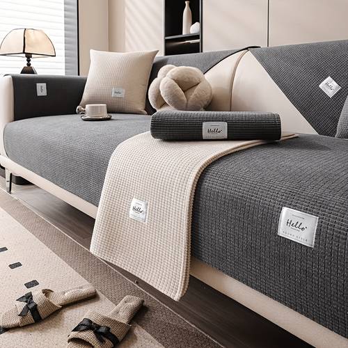 1pc corn velvet solid color sofa cover style cushion use seat pad minimalist protector pet friendly anti scratch and anti slip back with anti slip particles