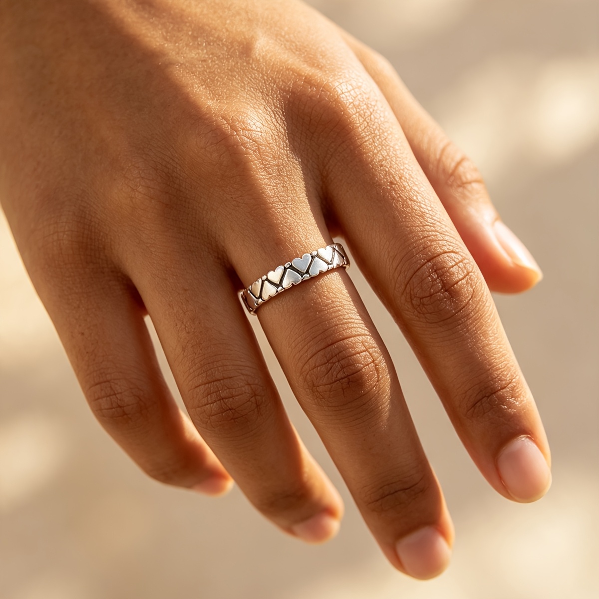Women's Double-Layer Heart Vintage Ring, Gift for Her