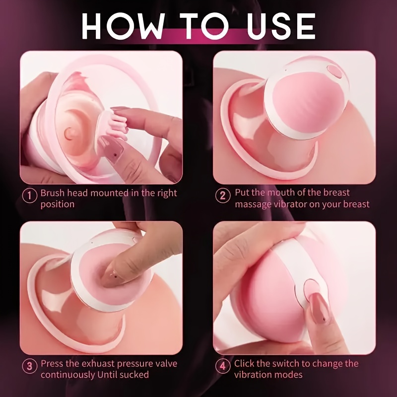 A Pair Of Nipple Suction Sex Toys, Strong Suction Stimulation Massagers And 10 Vibrator Rotation Modes, Rechargeable Adult Toys For Fun For Women And Couples With Three Pairs Of Massage Heads