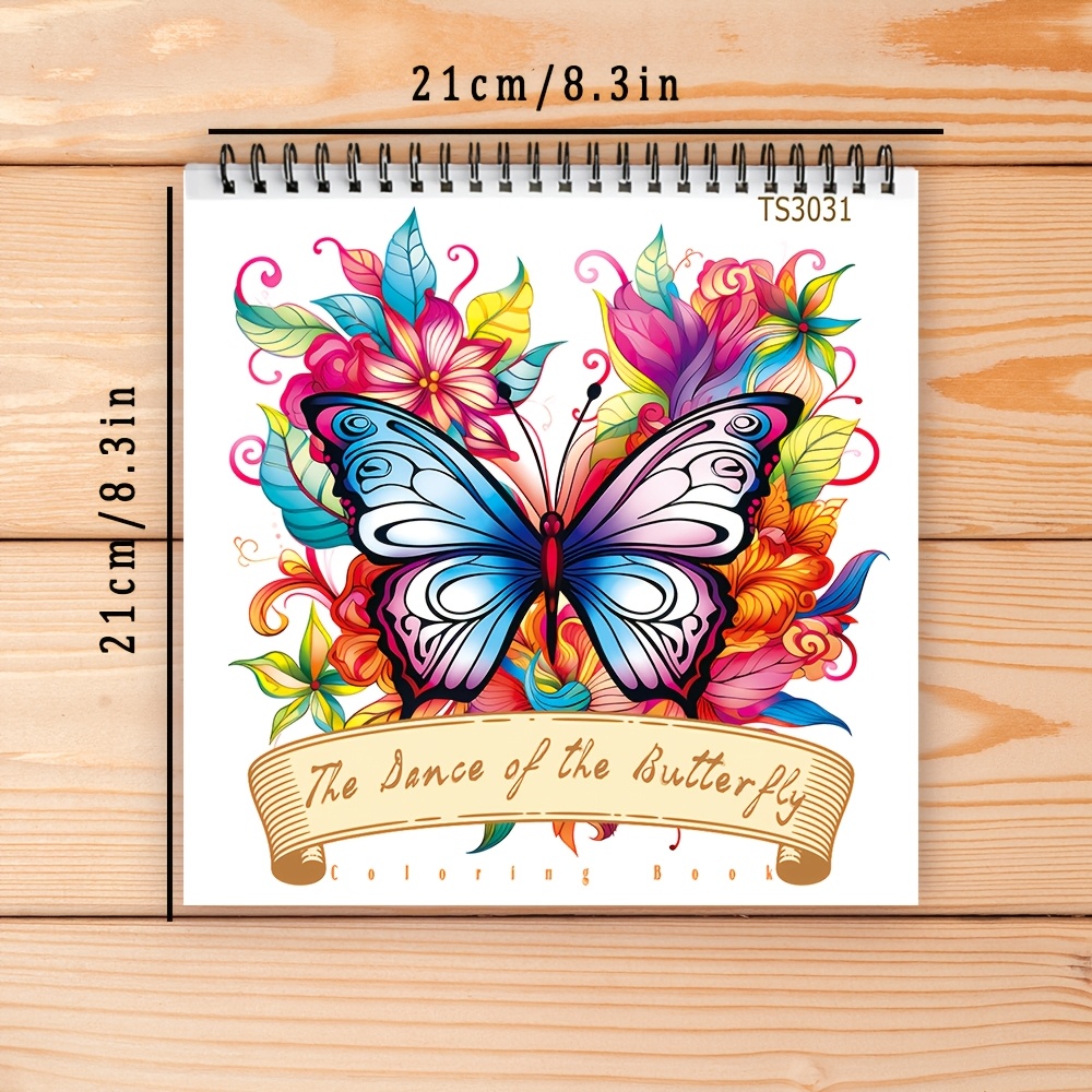 Image of 1pc, Women's Adult Coloring Book - 8.3x 8.3 Inch 30 Pages Adult Spiral Coloring Book - Down, Doodles, Holiday Party Gift, Back To School Present, Gift For Family Or