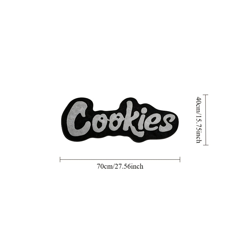 TEMU Cashmere And 900g And 9mm Ins Hip-hop Street Style Gray Letter Pattern Bedroom Bedside Decor Irregular Carpet Individual Trendy Graffiti Pattern
