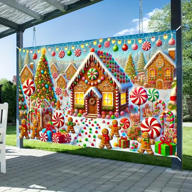 

1pc Polyester Christmas , , Backdrop Decoration, Generically Multiple , No Required, , 70.87x43.31