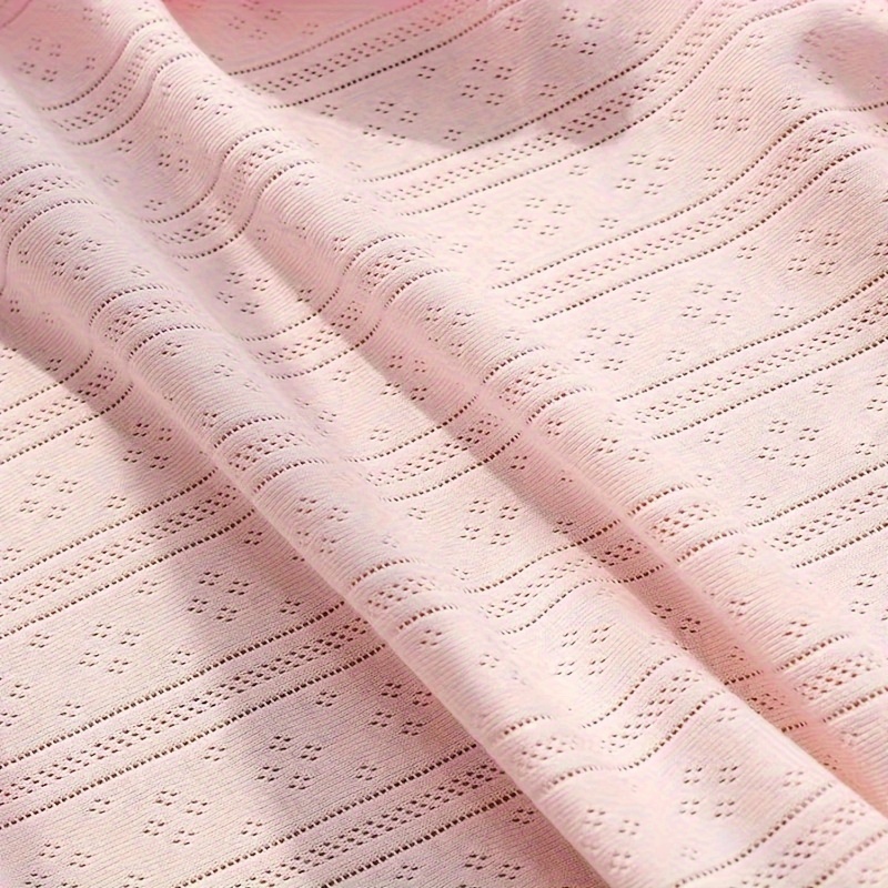 63'' X 1 Yard Breathable Cotton Jacquard Rib Knit Fabric, 150gsm - Stretchy Delicate Stripes & Dotted Patterns Pre-cut Material, Perfect For Comfortable T-shirts, Pyjamas, And Diy Crafts