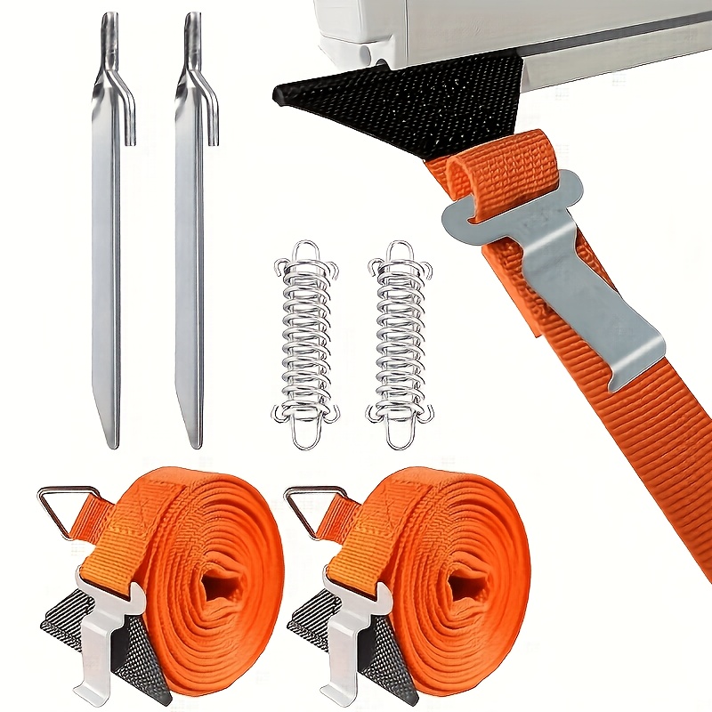 Image of 1 Set 2-in-1 Sunshade Windproof Fixing Kit Orange For , Fiamma, Awning Canopy Fit For Most Motorhomes Sunshade Fixing Kit