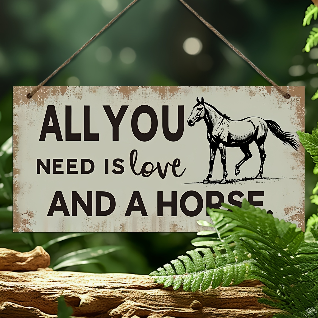 Image of 1pc Wood Horse Wall Plaque - Style Horse-themed Wood Sign Suitable For Equestrian Homes, Rustic Barn & Stable Decor, Installation With Wood Grain Decoration