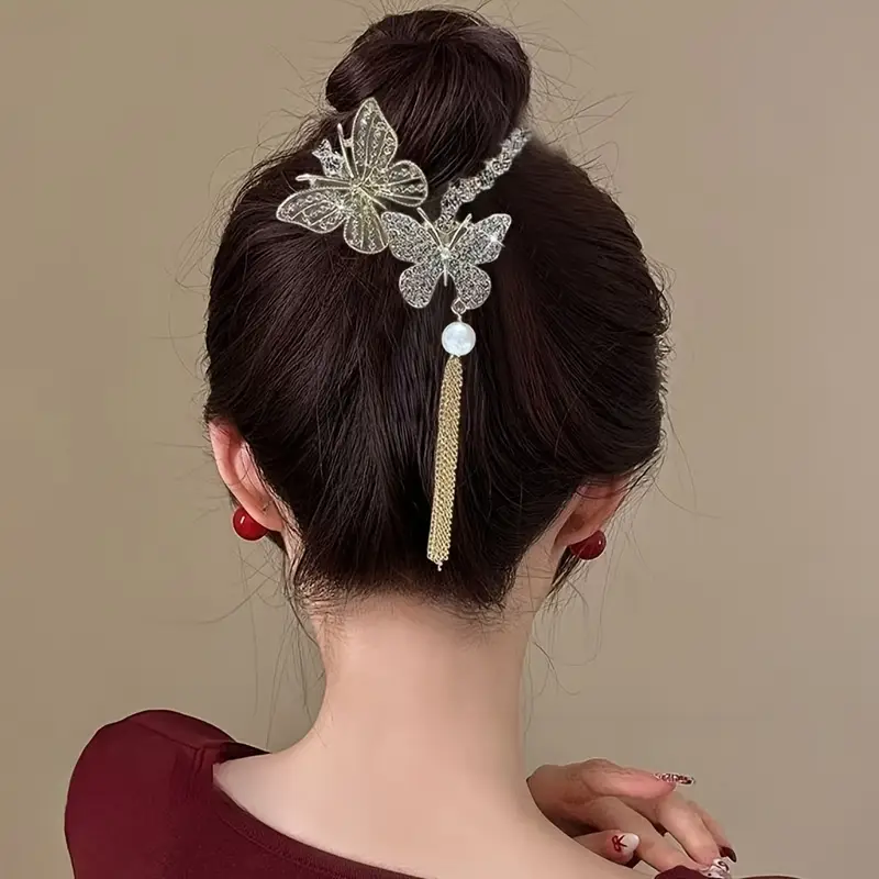 4pcs elegant tassel metal hair clips stylish and delicate hair accessories suitable for daily casual wear parties etc perfect gift headwear Product details 6