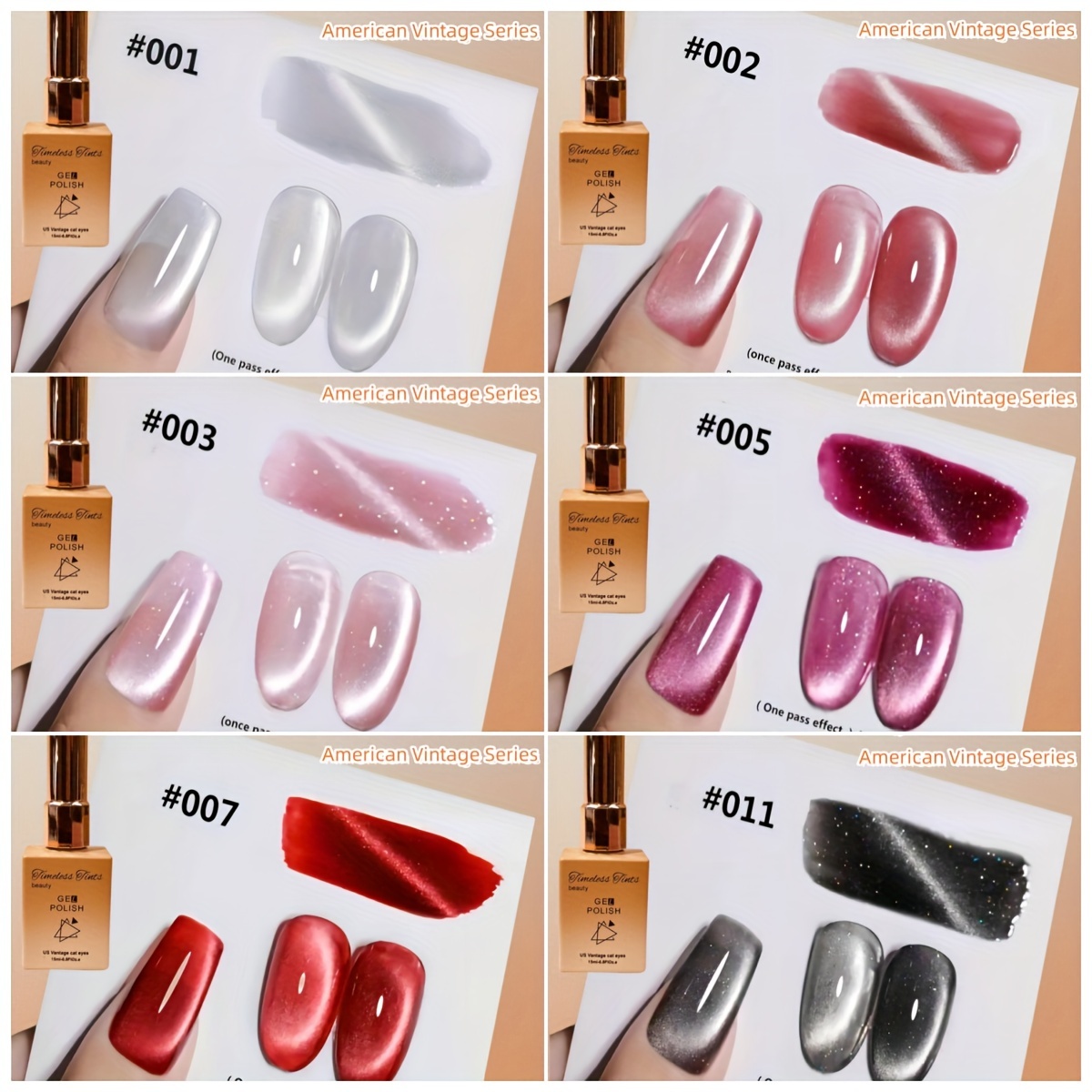 TEMU Beautiful Cat Eye Nail Polish In 6-pack[b2 Suit]. 9d Wide Magnetic Gel Polish Enamel Paint, 2024 Easy To Operate, Beautiful Nails