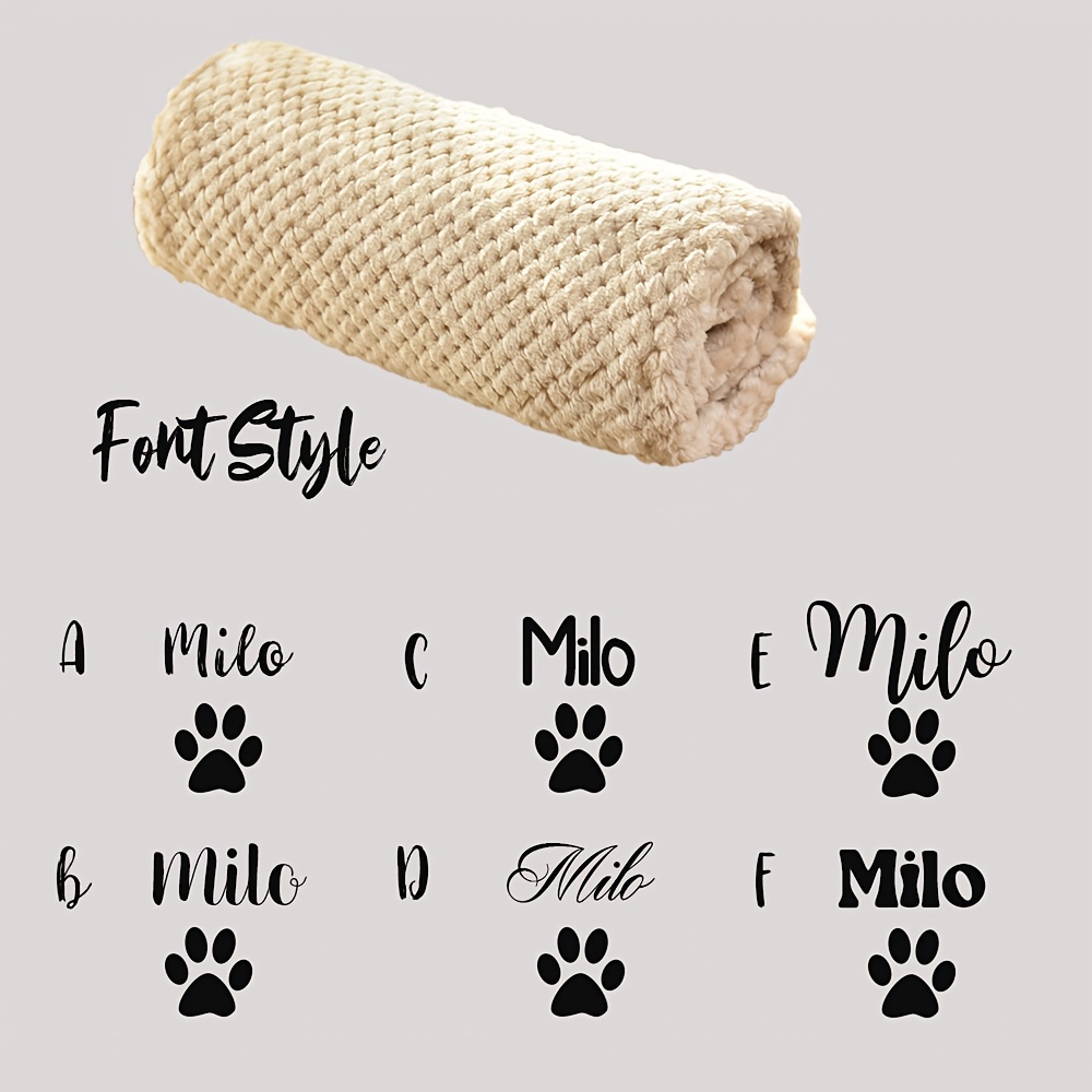 TEMU 1pc Personalized Pet Blanket With Name & - Name Suitable For Dogs And Cats, Soft Warm Blanket Suitable For Bed, Couch,, Machine Washable For