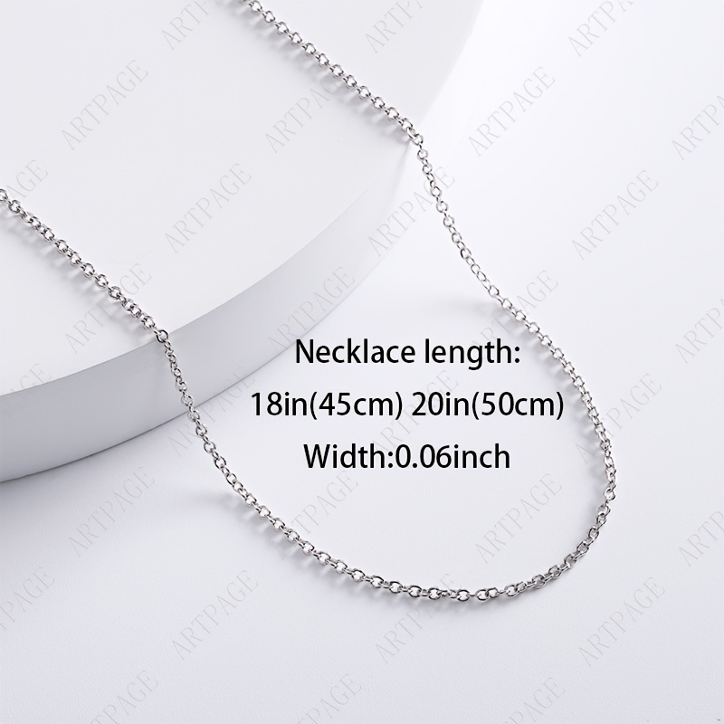 Image of 925 Sterling Silvery Women's Necklace, Featuring A Cable-style Chain Design, Minimalist And Elegant, Hypoallergenic, Perfect As A Gift For Mother's Day, Valentine's Day, Or Christmas. In A Box.