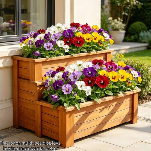 item picture 47pcs outdoor colorful realistic faux flowers multicolor pansies with bouquet strong and not easy to drop petals self uv sunscreen not easy to fade and age in outdoor sunlight and rain outdoor decoration for hotels gardens weddings