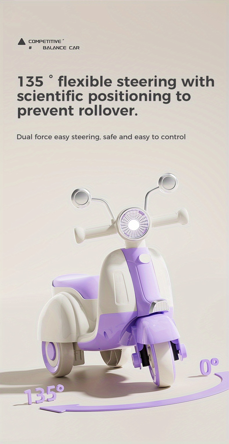 childrens balance scooter with music and lights ride on scooter motorcycle look battery not included Product details 10