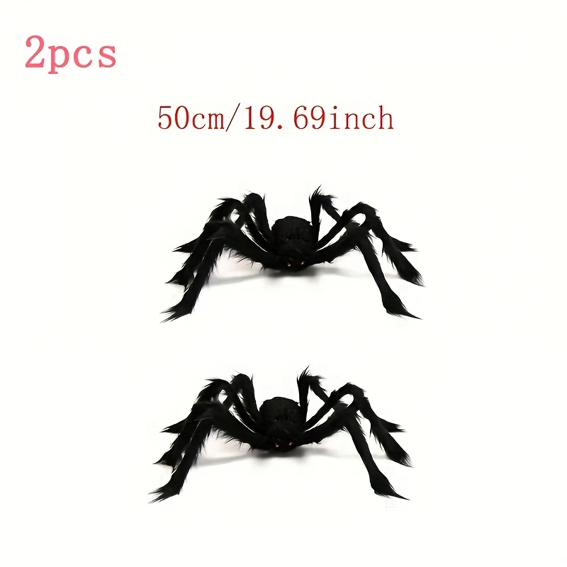 Image of Set Of 2 Enormous And Web Decorations, 50cm, For Halloween Parties - Spooky Outdoor Props With Creepy Hanging Christmas