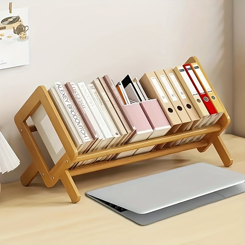 bamboo bookcase record display rack multi - Temu Canada
