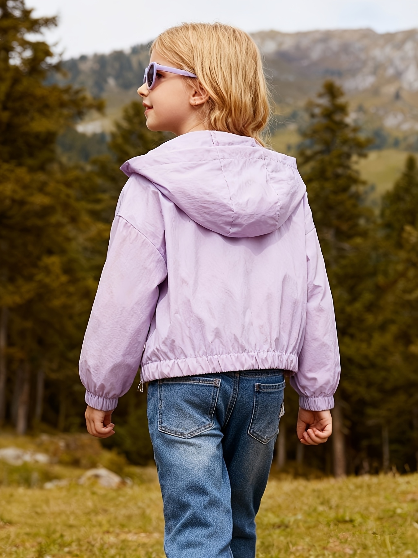 Solid Color Lightweight Jacket for Girls
