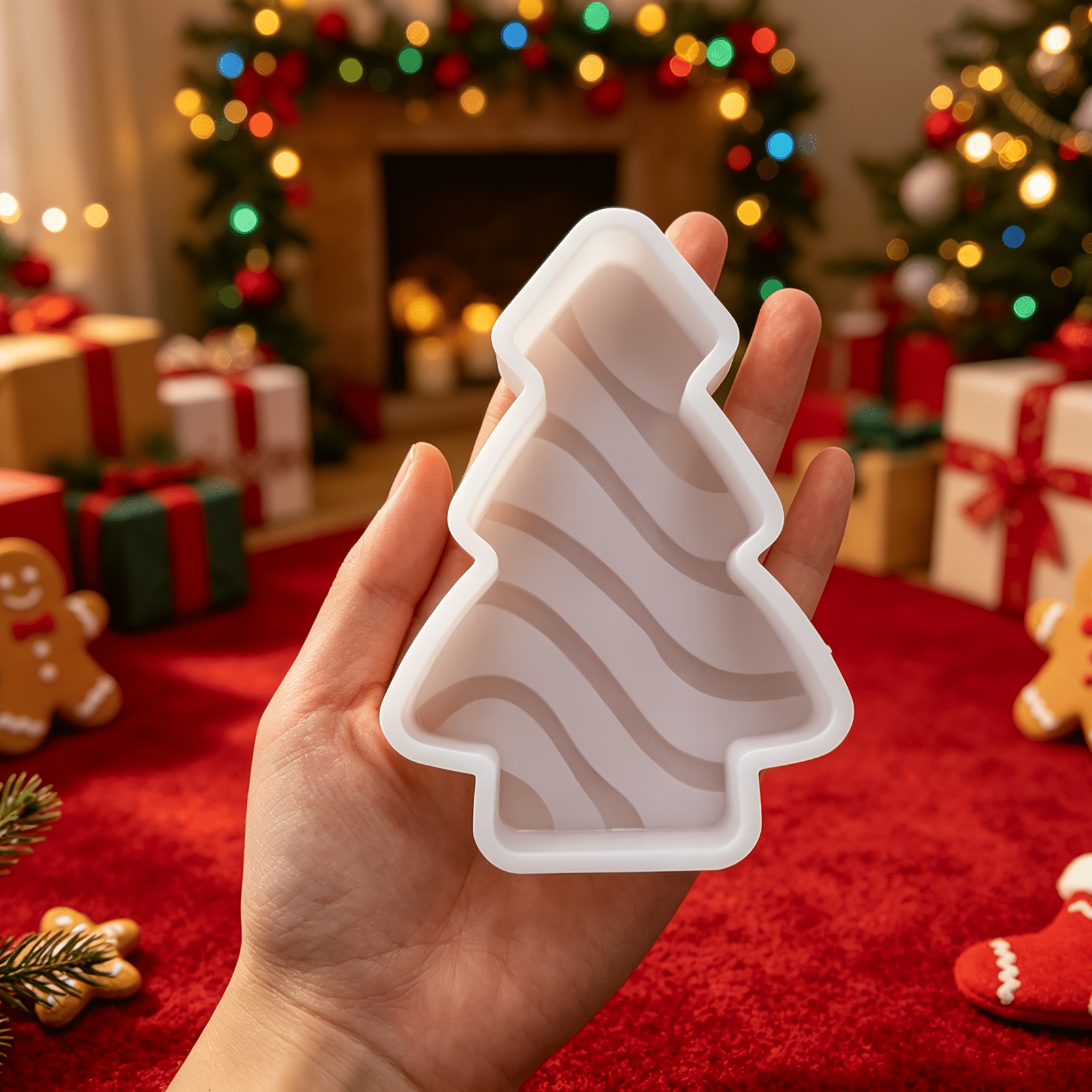 TEMU Christmas Tree Mold, Christmas Tree Candle Mold, Christmas Tree Silicone Resin Mold For Candle Soap Freshie Making Resin Gypsum Clay Wax Diy