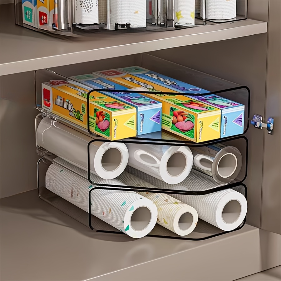 2pcs acrylic material storage bins heavy duty plastic tubs   saving containers for under sink pantry and cabinet organization suitable for cleaning supplies   and kitchen bathroom storage no  